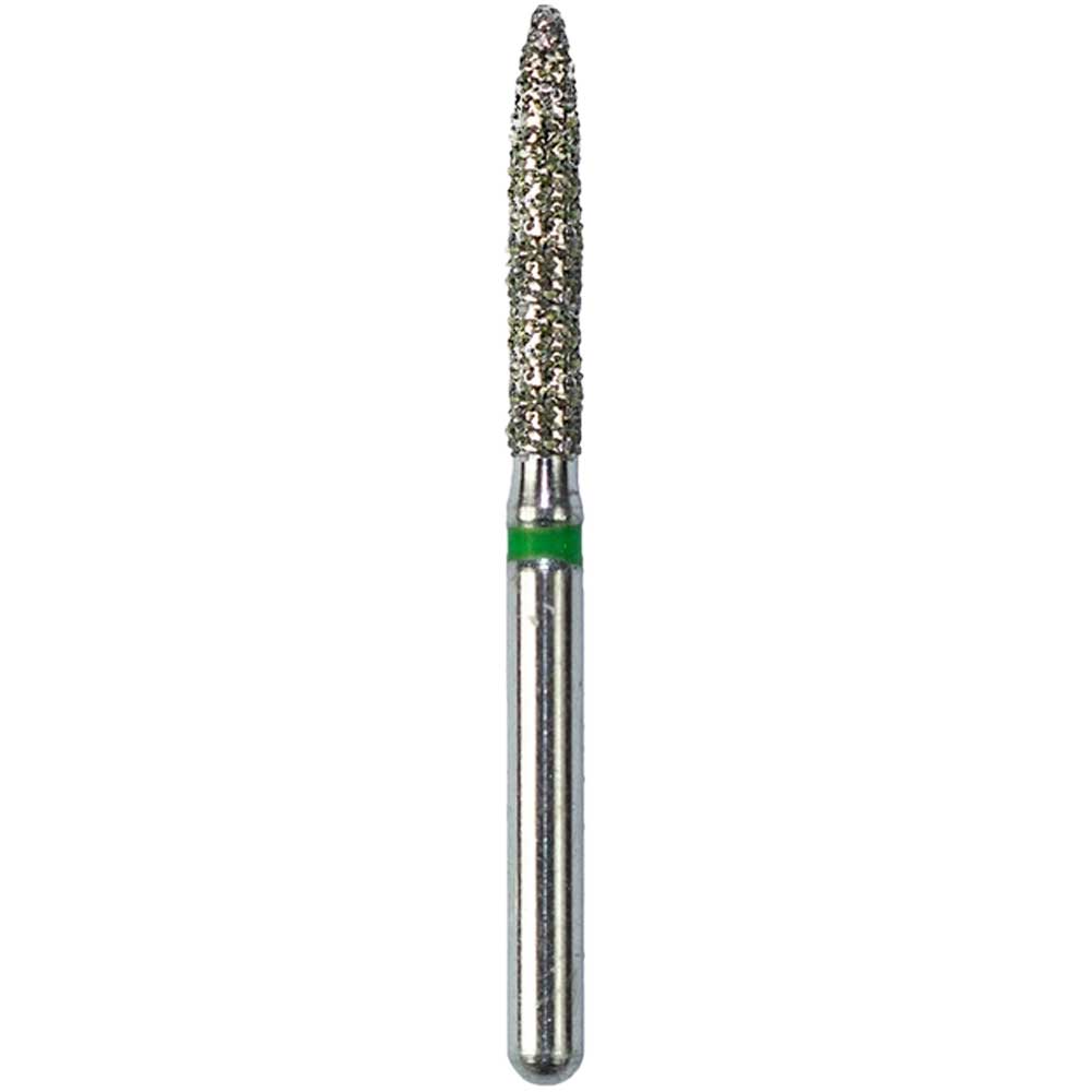 Defend FG #863.016 Coarse Flame Shaped Diamond Bur, 5/Pk