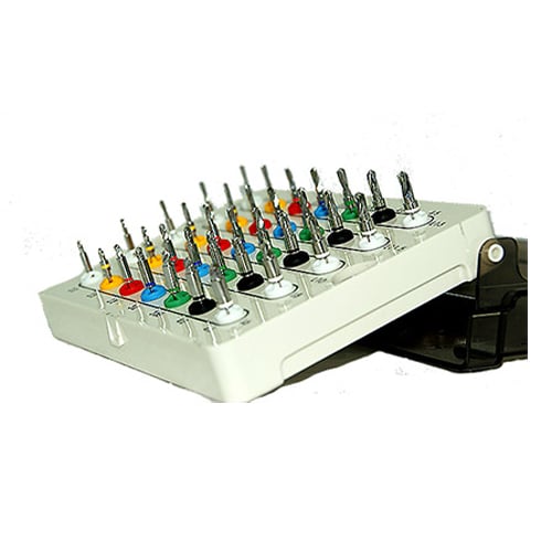 Dentin Drills with Stoppers Kit, 30/Kit, Diameters 2-4.5mm, Lengths 6-13mm