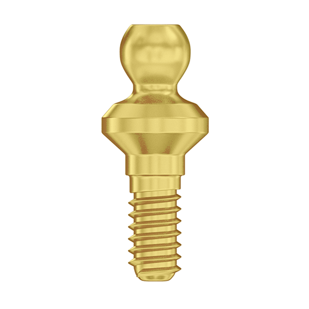 DSI Ø3.75mm Titanium Straight Ball Attachment Abutment, 1.0mm GH, Internal Hex 2.42mm RP, 1/Pk