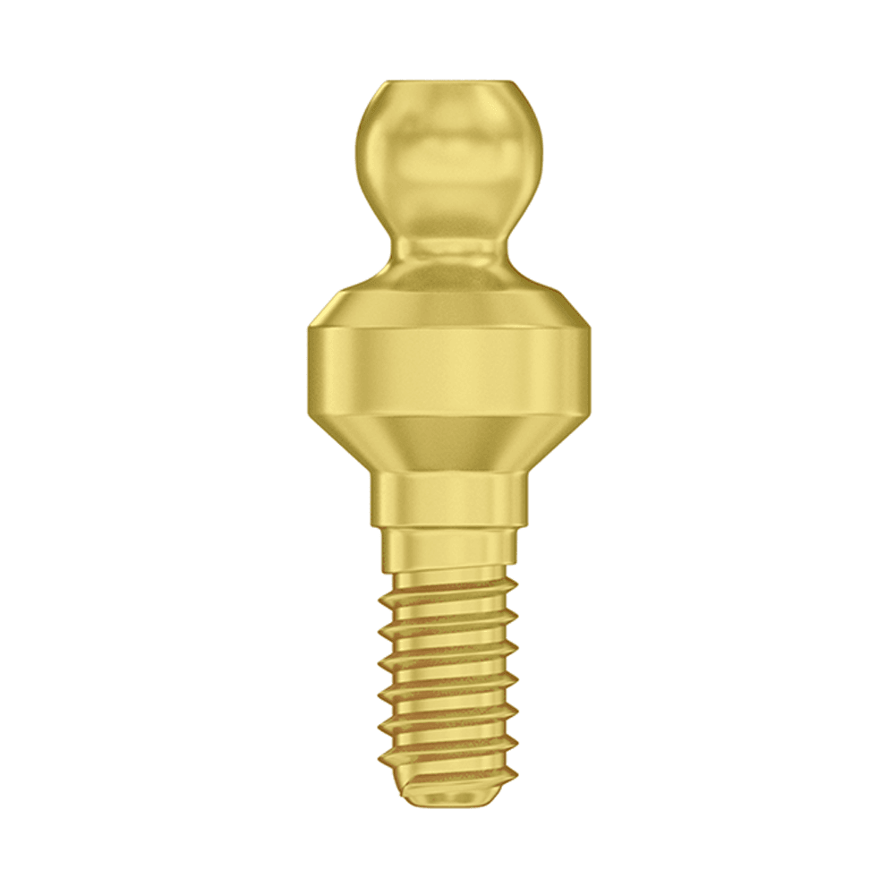 DSI Ø3.75mm Titanium Straight Ball Attachment Abutment, 2.0mm GH, Internal Hex 2.42mm RP, 1/Pk