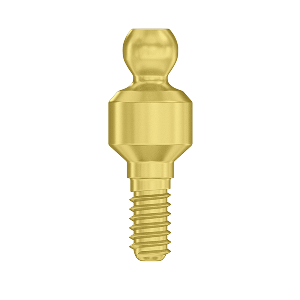 DSI Ø3.75mm Titanium Straight Ball Attachment Abutment, 3.0mm GH, Internal Hex 2.42mm RP, 1/Pk