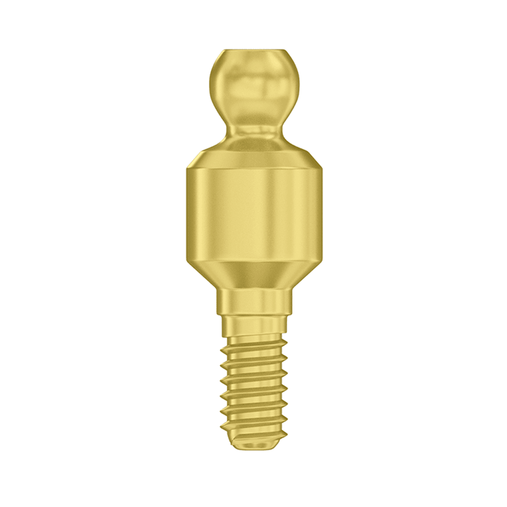 DSI Ø3.75mm Titanium Straight Ball Attachment Abutment, 4.0mm GH, Internal Hex 2.42mm RP, 1/Pk