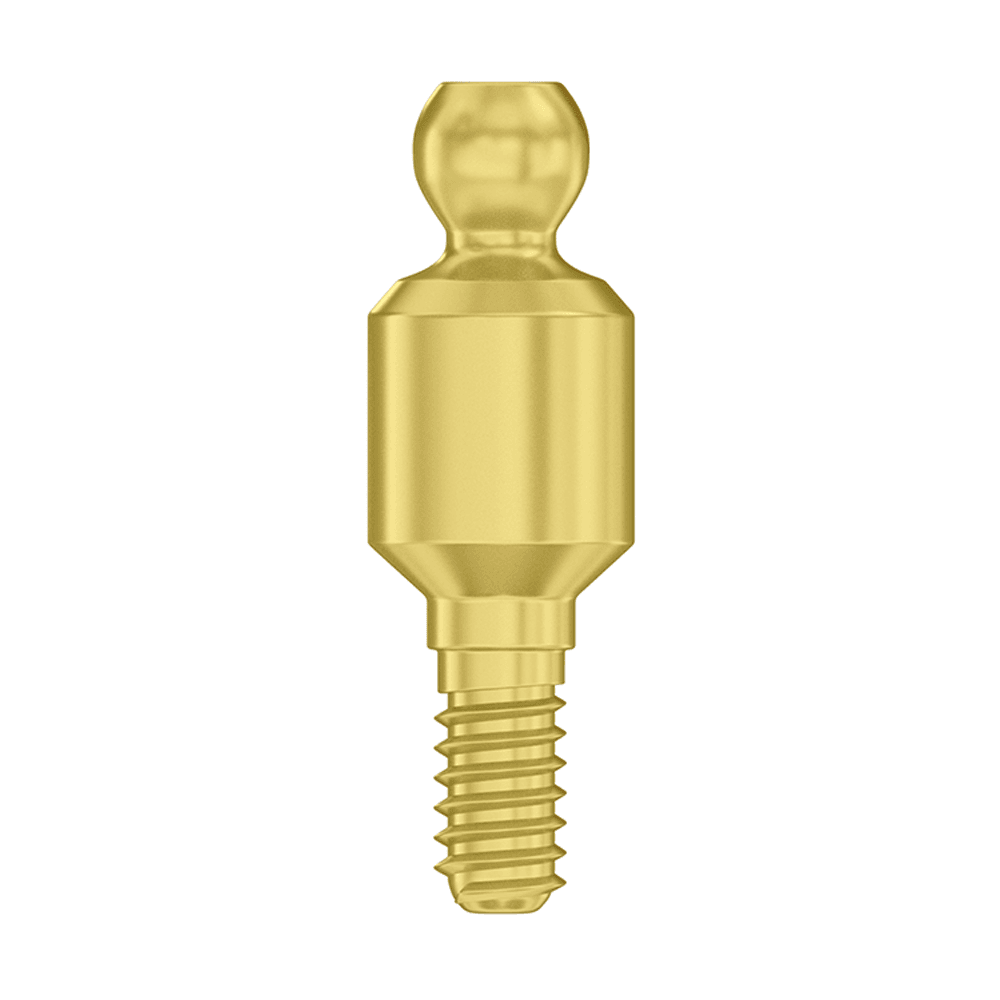 DSI Ø3.75mm Titanium Straight Ball Attachment Abutment, 5.0mm GH, Internal Hex 2.42mm RP, 1/Pk