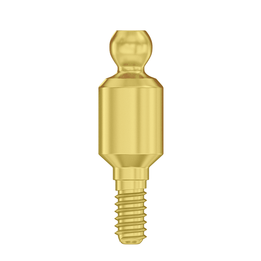 DSI Ø3.75mm Titanium Straight Ball Attachment Abutment, 6.0mm GH, Internal Hex 2.42mm RP, 1/Pk
