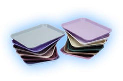 DUX Dental Set-up Tray Flat Size B (Ritter), Gray Plastic, 13-3/8" x 9-5/8" x 7/8"