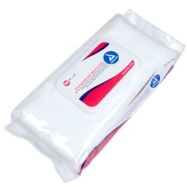 Dynarex Premoistened Personal Cleansing Adult Washcloths, 9" x 13", Alcohol-Free, Soft Pack Refill, 64 Count