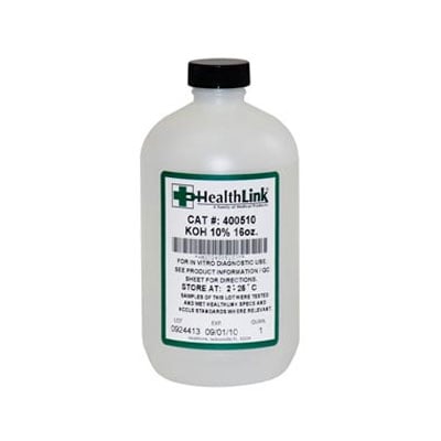 Healthlink Potassium Hydroxide (KOH) 10%, 16 oz Bottle