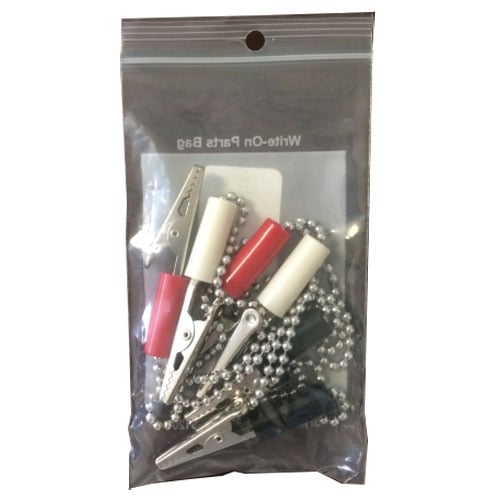 House Brand Bib Clip, Metal Chain, Assorted Colors (Red, Black, White), 3/Pk