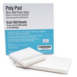 House Brand 6" x 6" (15cm x 15cm) Poly Mixing Pad, 100 Sheets, Non-Skid Foam Back