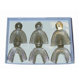 House Brand Perforated Full-Arch Stainless Steel Adult Impression Trays, Set of 6