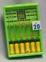 House Brand K-Files 25mm #15-40 Assorted 6/Box, Stainless Steel
