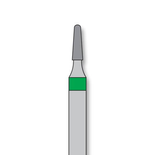iSmile FG #849.012 C Round End Taper Diamond Bur, 1.2 mm Head, 4.0 mm Length, 5/Pk