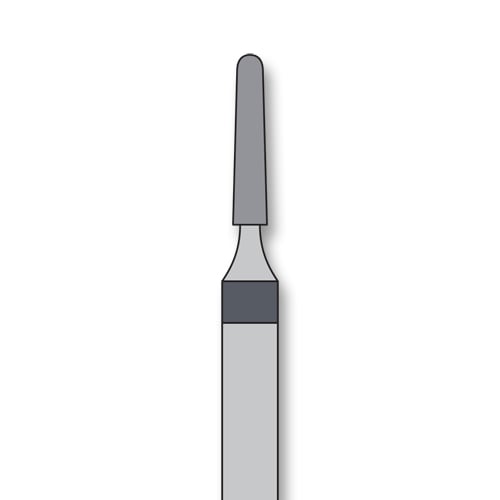 iSmile FG # 855.012 SC Round End Taper Diamond Bur, 1.2/1.0 mm Head/Tip, 6.0 mm Head Length, 5/Pk