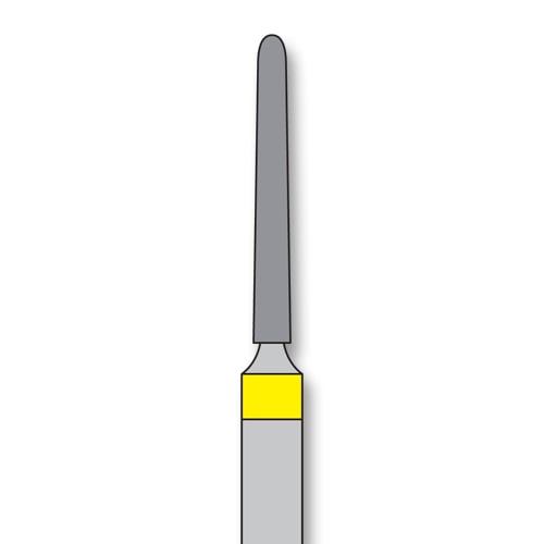 iSmile FG #850.012 XF Round End Taper Diamond Bur, X-Fine Grit, 1.2/0.8 mm Head, 10.0 mm Head Length, 5/Pk