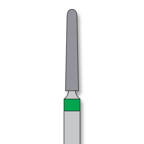 iSmile FG # 850.016 C Round End Taper Diamond Bur, Coarse Grit, 1.6/1.0 mm Head, 10.0 mm Head Length, 5/Pk