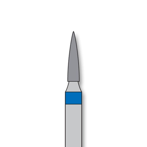 iSmile FG #861.014 M Flame Diamond Bur, Medium Grit, 1.4 mm Head, 6.0 mm Length, 5/Pk