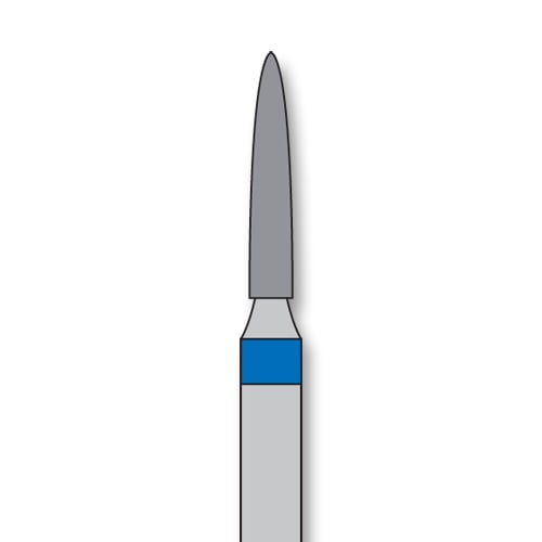 iSmile FG #862.014 M Flame Diamond Bur, Medium Grit, 1.4 mm Head, 8.0 mm Length, 5/Pk