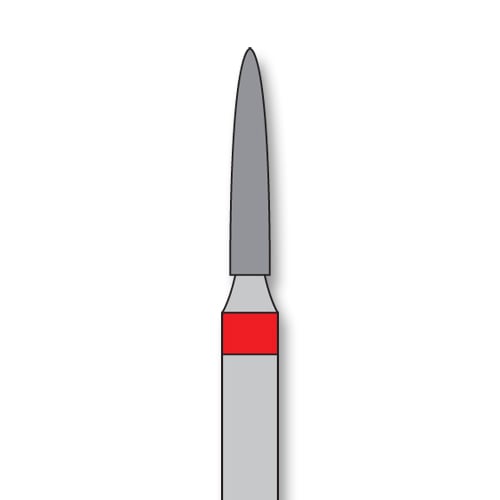 iSmile FG #862.014 F Flame Diamond Bur, Fine Grit, 1.4 mm Head, 8.0 mm Length, 5/Pk