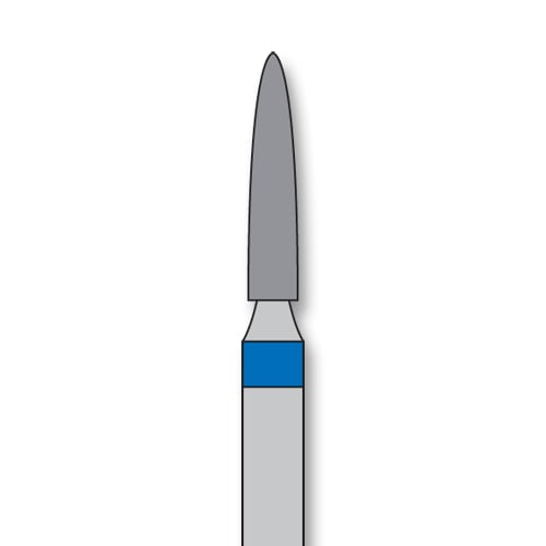 iSmile FG #862.016 M Flame Diamond Bur, Medium Grit, 1.6 mm Head, 8.0 mm Length, 5/Pk