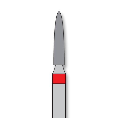 iSmile FG #862.016 F Flame Diamond Bur, Fine Grit, 1.6 mm Head, 8.0 mm Length, 5/Pk