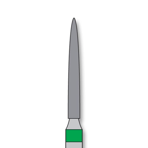 iSmile FG # 863L.014 C Flame Diamond Bur, Coarse Grit, 1.4 mm Head, 12.0 mm Length, 5/Pk