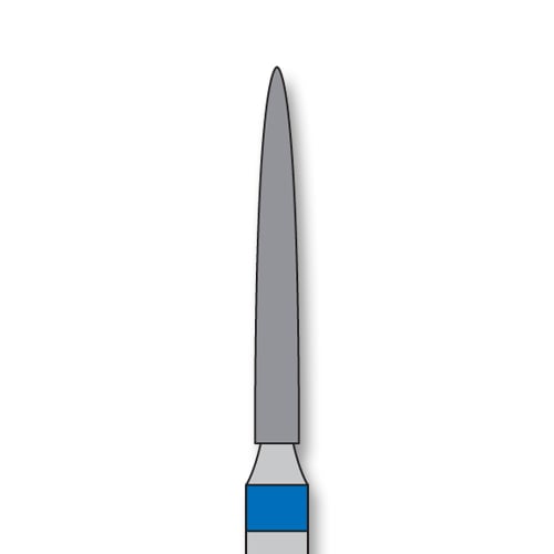 iSmile FG #863L.014 M Flame Diamond Bur, Medium Grit, 1.4 mm Head, 12.0 mm Length, 5/Pk