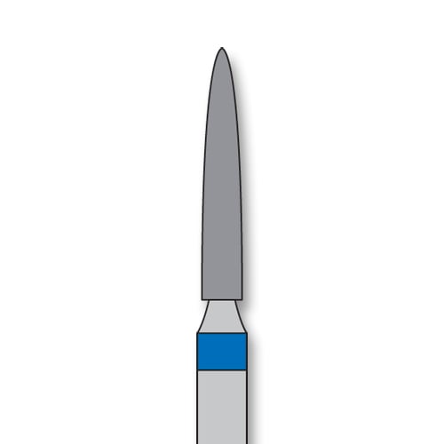 iSmile FG #863.016 M Flame Diamond Bur, Medium Grit, 1.6 mm Head, 10.0 mm Length, 5/Pk