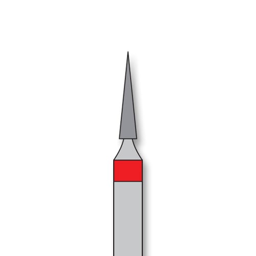 iSmile FG #852.012 F Needle Diamond Bur, Fine Grit, 1.2 mm Head, 6.0 mm Head Length, 5/Pk