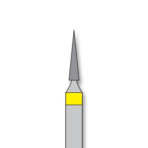 iSmile FG #852.012 XF Needle Diamond Bur, X-Fine Grit, 1.2 mm Head, 6.0 mm Length, 5/Pk