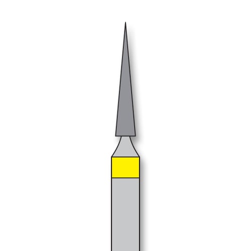 iSmile FG #858.014 XF Needle Diamond Bur, X-Fine Grit, 1.4 mm Head, 8.0 mm Length, 5/Pk