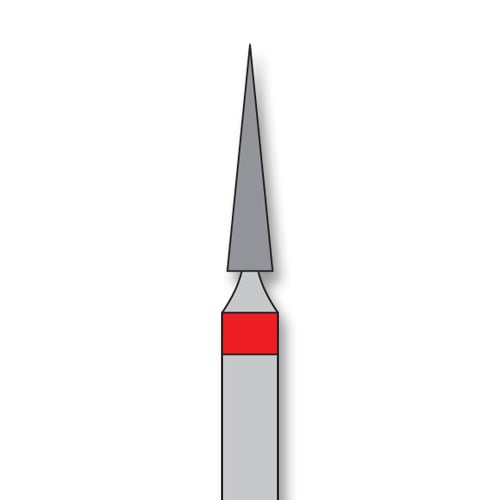 iSmile FG #858.016 F Needle Diamond Bur, Fine Grit, 1.6 mm Head, 8.0 mm Length, 5/Pk