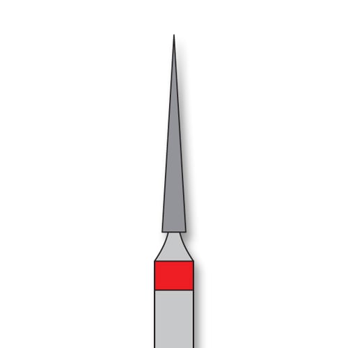 iSmile FG #859.012 F Needle Diamond Bur, Fine Grit, 1.2 mm Head, 10.0 mm Head Length, 5/Pk