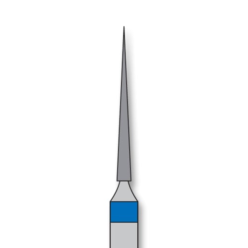 iSmile FG #859.010 M Needle Diamond Bur, Medium Grit, 1.0 mm Head, 11.0 mm Length, 5/Pk
