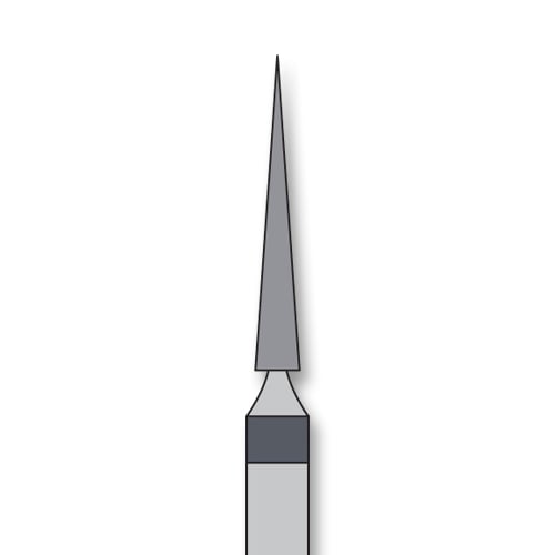 iSmile FG #859.014 SC Needle Diamond Bur, Super Coarse, 1.4 mm Head/Tip, 10.0 mm Head Length, 5/Pk