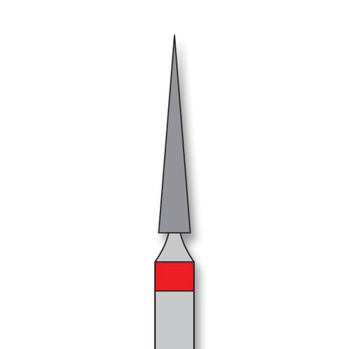iSmile FG #859.016 F Needle Diamond Bur, Fine Grit, 1.6 mm Head, 10.0 mm Head Length, 5/Pk