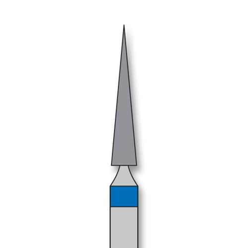 iSmile FG #859.018 M Needle Diamond Bur, Medium Grit, 1.8 mm Head, 10.0 mm Head Length, 5/Pk