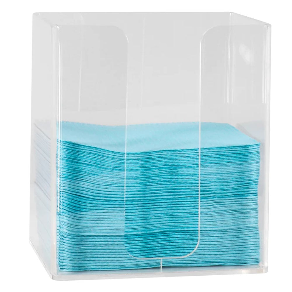 JMU Acrylic Dental Bib Dispenser Organizer, 6.75" x 5.25" x 7.75", Clear, 1/Box