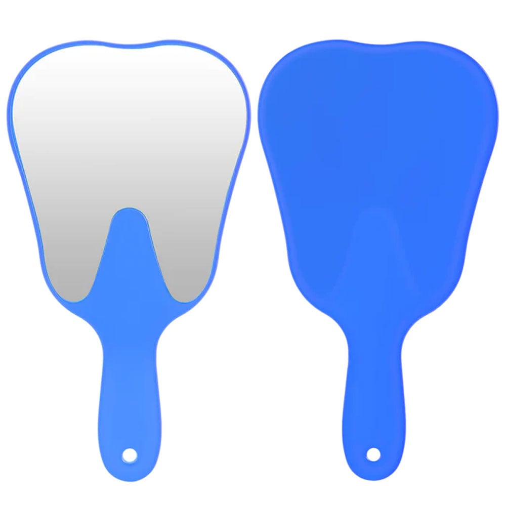 JMU Tooth Shaped Dental Hand Mirror, Blue, 24.5 x 13.5 cm, 1/Pk