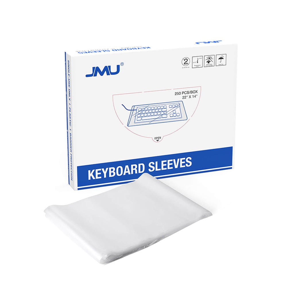 JMU Dental Keyboard Sleeves, Clear, 22" x 13.78", 250/Pk