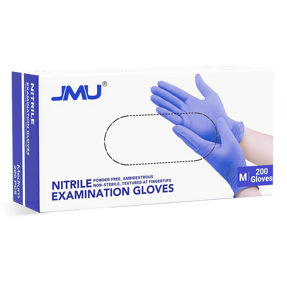 JMU Nitrile Exam Gloves, Powder Free, Medium, Violet Blue, 1200/Case