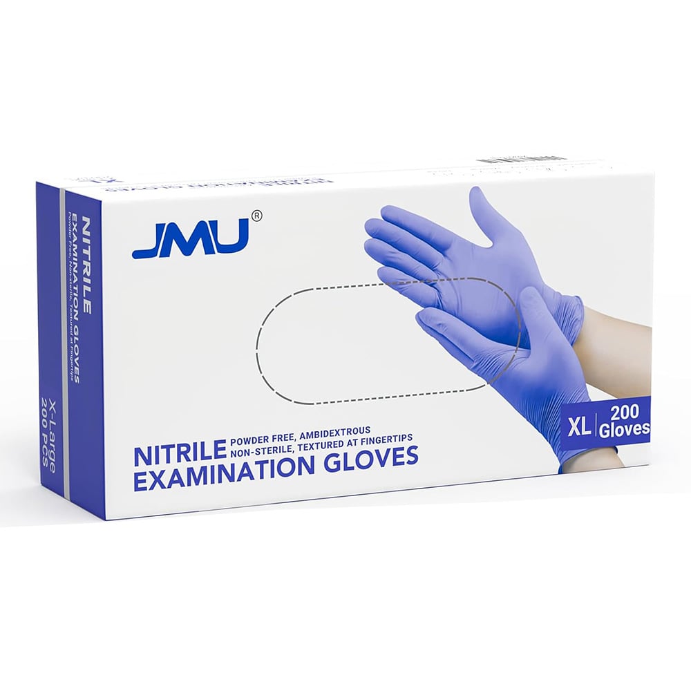 JMU Nitrile Exam Gloves, Powder Free, X-Large, Violet Blue, 1200/Case