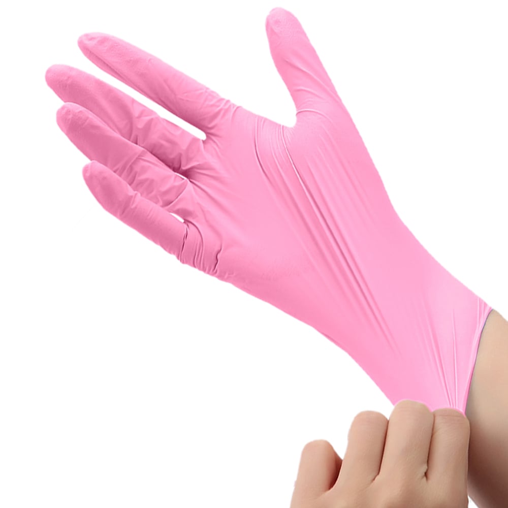 JMU Nitrile Exam Gloves, Powder Free, X-Large, Pink, 1200/Case