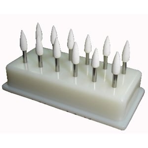 JSP FL2 Arkansas Finishing Stone, Flame Shape, White, Aluminum Oxide, Box of 12