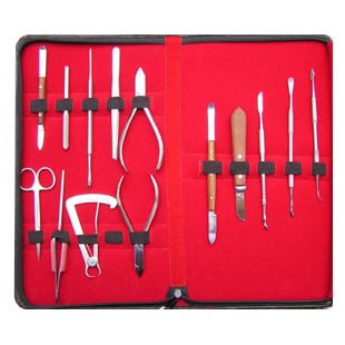 JSP Dental Tool Kit, 14 Assorted Instruments (Tweezers, Wax Knives, Pliers, Caliper, Scissors)