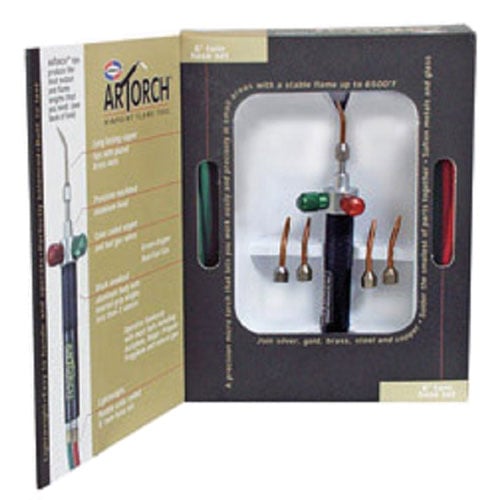 JSP ARTORCH Jeweler's Torch Outfit with 5 Curved Tips and 6" Hose, Propane, Made in USA