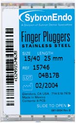 Kerr #20-45 Assorted 25mm Finger Pluggers, Package of 6, #15746