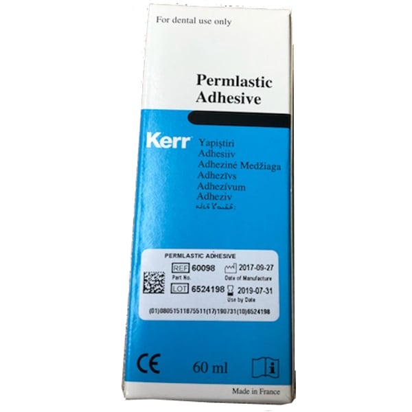 Kerr Permlastic Adhesive (Rubber) for Trays, 2 oz (60 ml) Bottle, Export Package