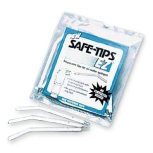 Safe-Tips EZ Disposable Air/Water Syringe Tips, Plastic with Metal Core, White, 150/Pack, 44150