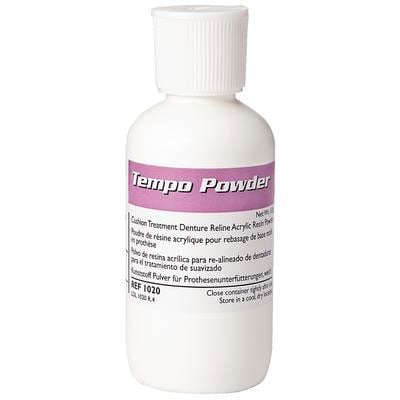 Tempo Short Term Very Soft Reline for Temporary Cushion Treatment, Clear Gel Powder, 4 oz Bottle