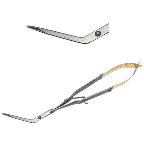Laschal 45 Degree Angle East/West Steiglitz Style Forceps with Thumb Lock, Serrated Carbide Inserts
